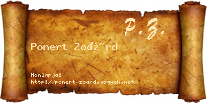 Ponert Zoárd névjegykártya